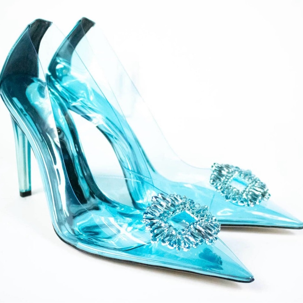 Good American Cinder-F*cking-Rella Pumps Blue sz.8